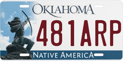 OK license plate 481ARP
