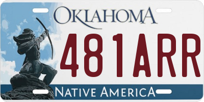 OK license plate 481ARR