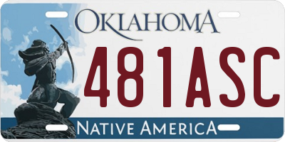 OK license plate 481ASC