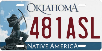 OK license plate 481ASL