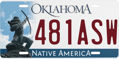 OK license plate 481ASW