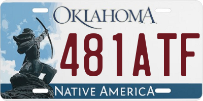 OK license plate 481ATF