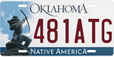 OK license plate 481ATG