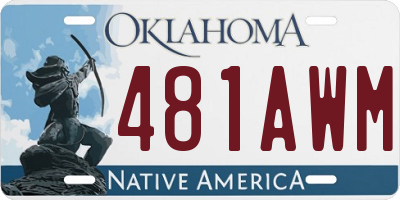 OK license plate 481AWM