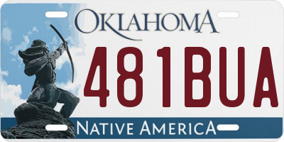 OK license plate 481BUA