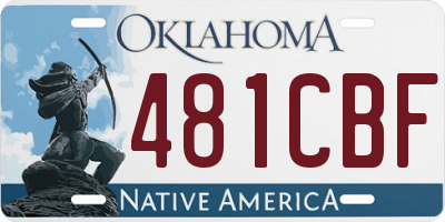 OK license plate 481CBF