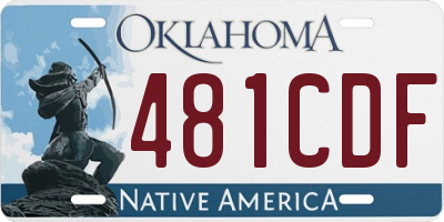 OK license plate 481CDF
