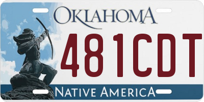 OK license plate 481CDT