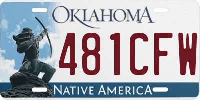OK license plate 481CFW