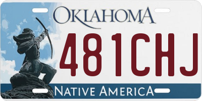 OK license plate 481CHJ