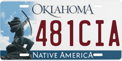OK license plate 481CIA