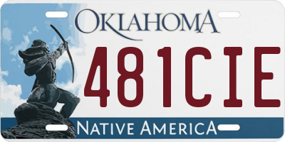OK license plate 481CIE