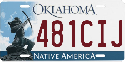 OK license plate 481CIJ