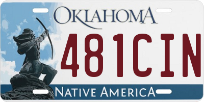 OK license plate 481CIN