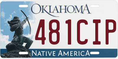 OK license plate 481CIP