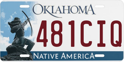 OK license plate 481CIQ