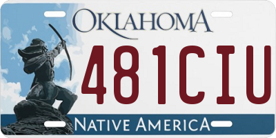 OK license plate 481CIU