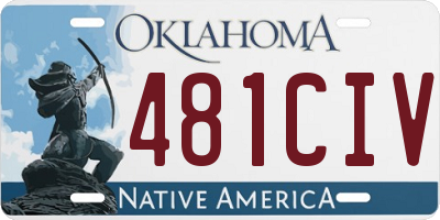 OK license plate 481CIV