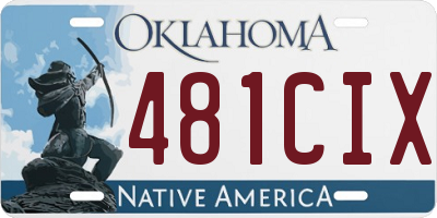 OK license plate 481CIX