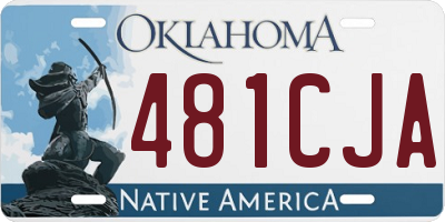 OK license plate 481CJA