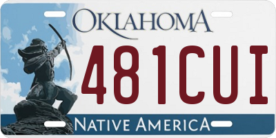 OK license plate 481CUI
