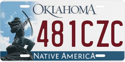 OK license plate 481CZC