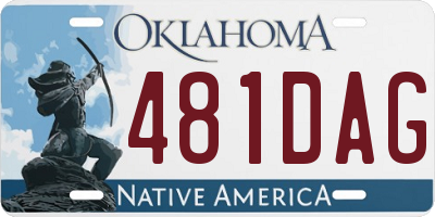 OK license plate 481DAG
