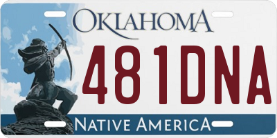 OK license plate 481DNA