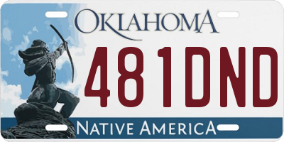 OK license plate 481DND