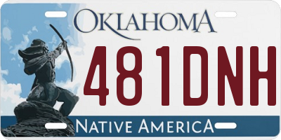 OK license plate 481DNH