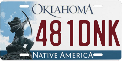 OK license plate 481DNK
