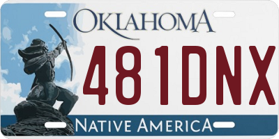 OK license plate 481DNX