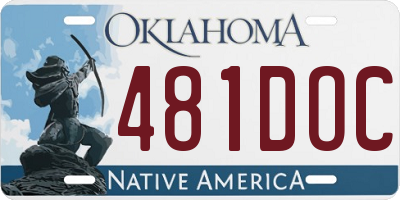 OK license plate 481DOC