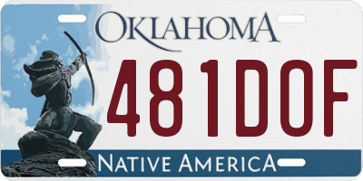 OK license plate 481DOF