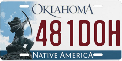 OK license plate 481DOH