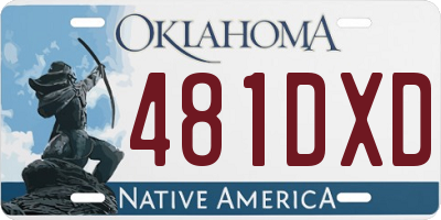 OK license plate 481DXD