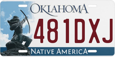 OK license plate 481DXJ