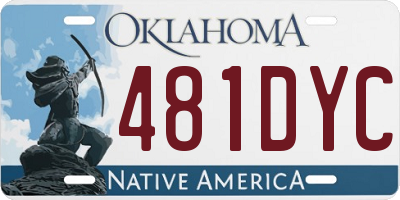 OK license plate 481DYC