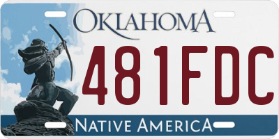 OK license plate 481FDC