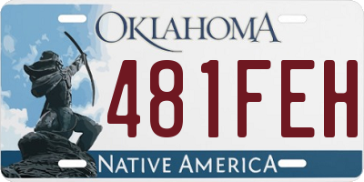 OK license plate 481FEH