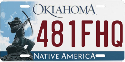 OK license plate 481FHQ