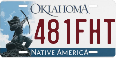OK license plate 481FHT