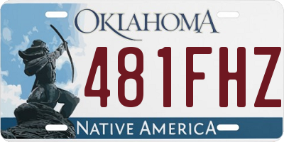 OK license plate 481FHZ