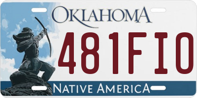 OK license plate 481FIO