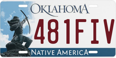 OK license plate 481FIV