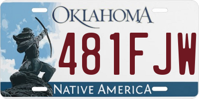 OK license plate 481FJW