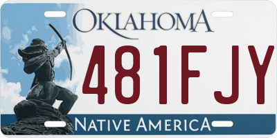 OK license plate 481FJY
