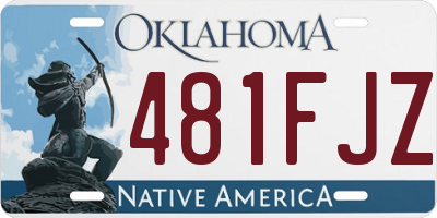 OK license plate 481FJZ