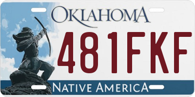 OK license plate 481FKF