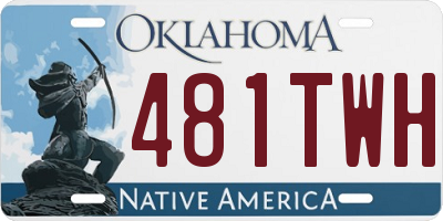 OK license plate 481TWH